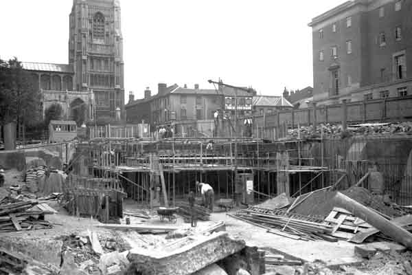 1938 War Memorial terrace is
                     constructed