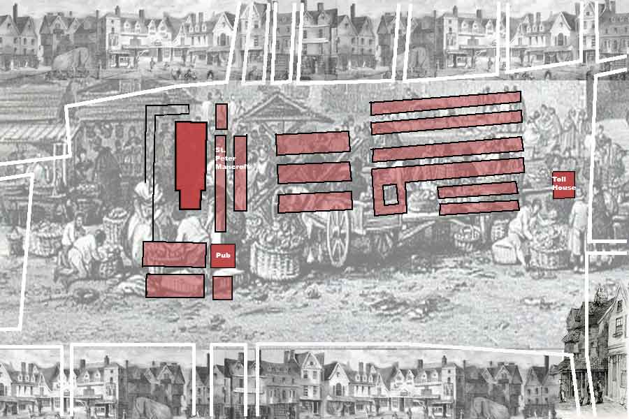 Norwich market plan in medieval times