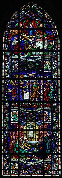 Walsingham Chapel apse left window of Norwich Roman Catholic Cathedral