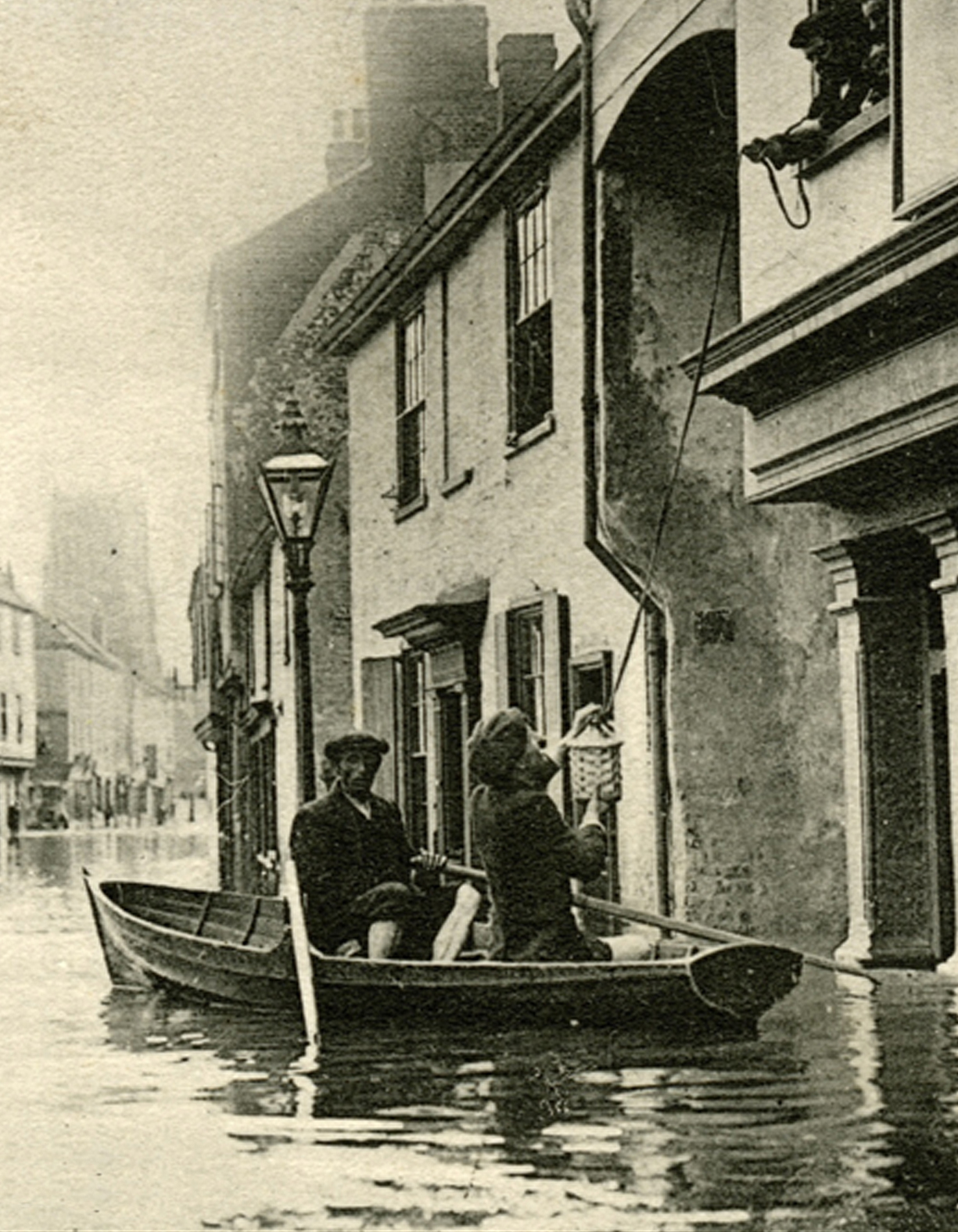 Oak Street rsidents receive supplies by boat