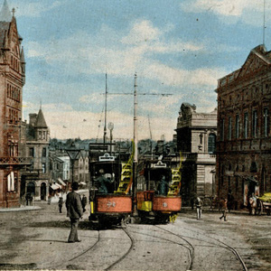 trams on agricultural hall plain norwich