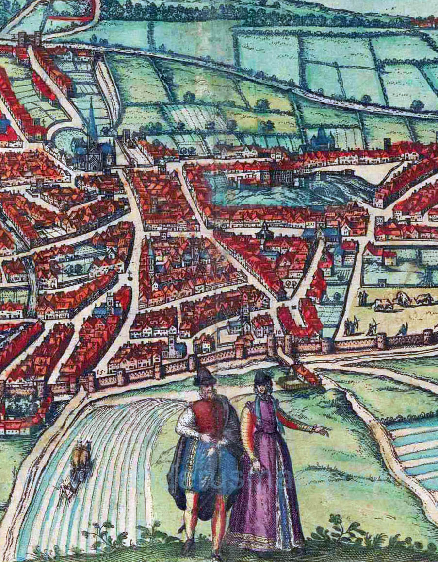Cuninghams 1558 map of Norwich