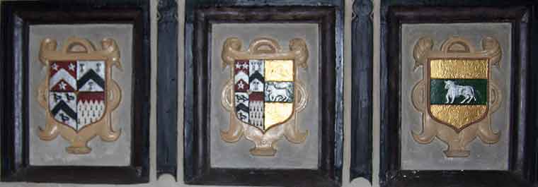 3 heraldic crests in line