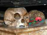 alabaster skull with poppies