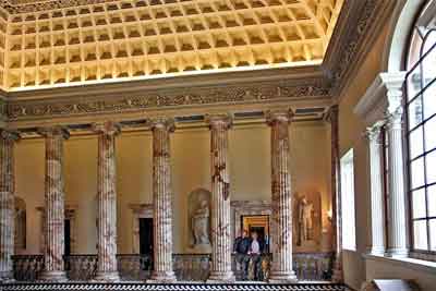 Inside view of palladium style Holkham Hall